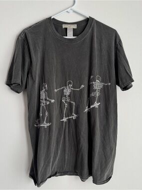 Project Social T Black Short-Sleeve Tee with White Skate Skeletons